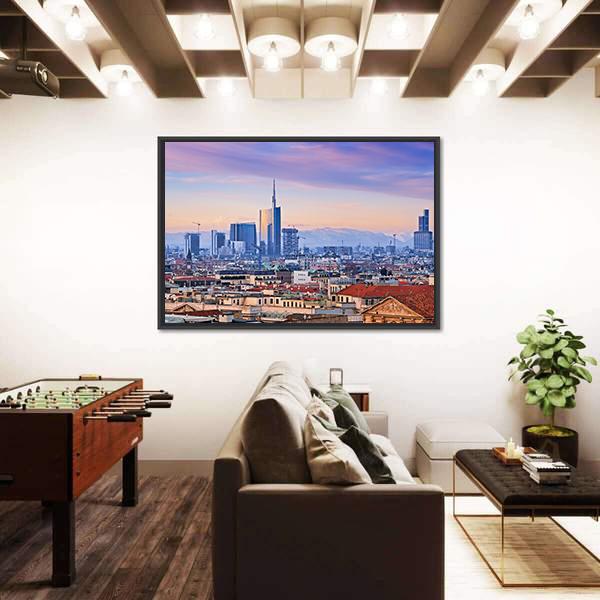 View Of Milans Business District Canvas Wall Art-3 Horizontal-Gallery Wrap-25" x 16"-Tiaracle