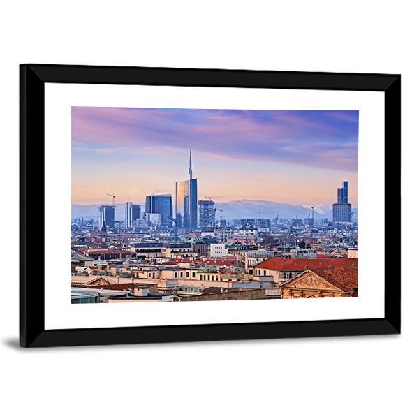 View Of Milans Business District Canvas Wall Art-3 Horizontal-Gallery Wrap-25" x 16"-Tiaracle