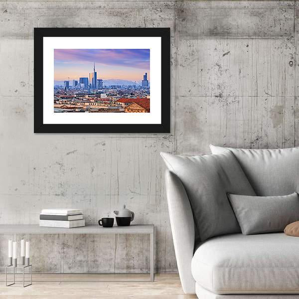 View Of Milans Business District Canvas Wall Art-3 Horizontal-Gallery Wrap-25" x 16"-Tiaracle