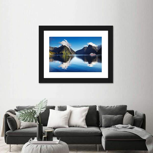 View Of Milford Sound Canvas Wall Art-3 Horizontal-Gallery Wrap-25" x 16"-Tiaracle