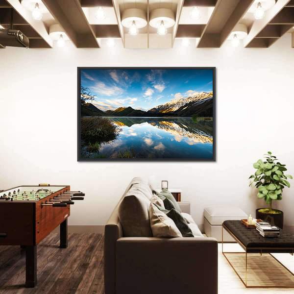 View Of Moke Lake Near Queenstown Canvas Wall Art-3 Horizontal-Gallery Wrap-25" x 16"-Tiaracle