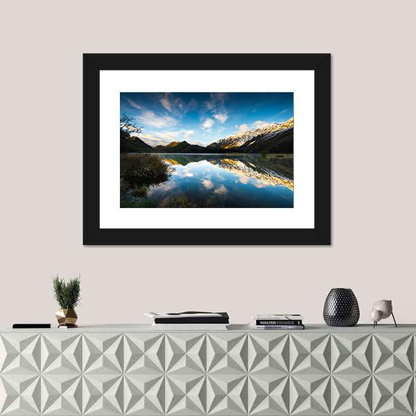 View Of Moke Lake Near Queenstown Canvas Wall Art-1 Piece-Framed Print-20" x 16"-Tiaracle