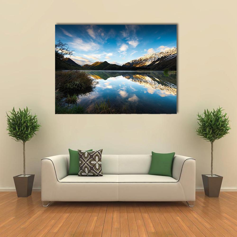 View Of Moke Lake Near Queenstown Canvas Wall Art-1 Piece-Gallery Wrap-48" x 32"-Tiaracle