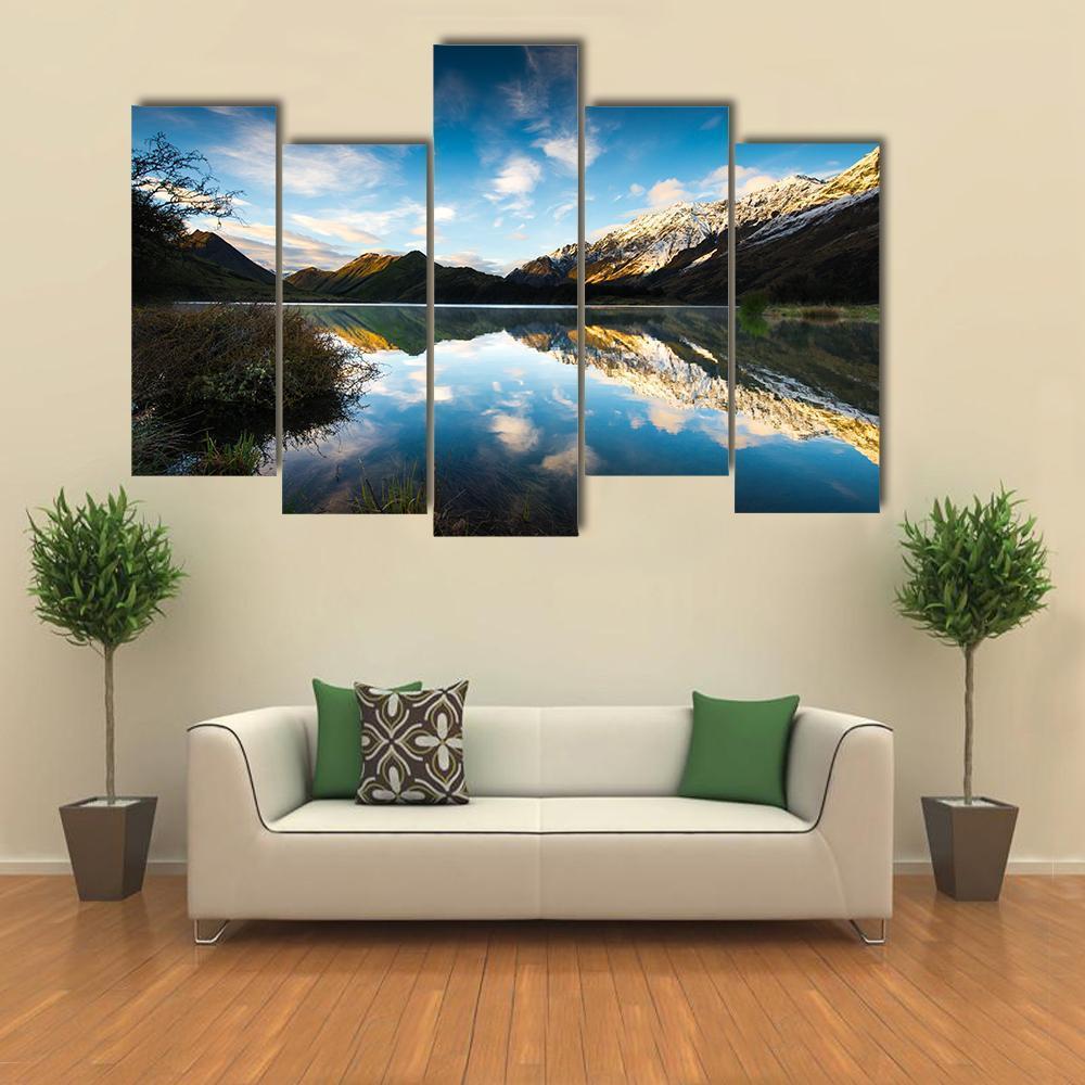 View Of Moke Lake Near Queenstown Canvas Wall Art-5 Pop-Gallery Wrap-47" x 32"-Tiaracle