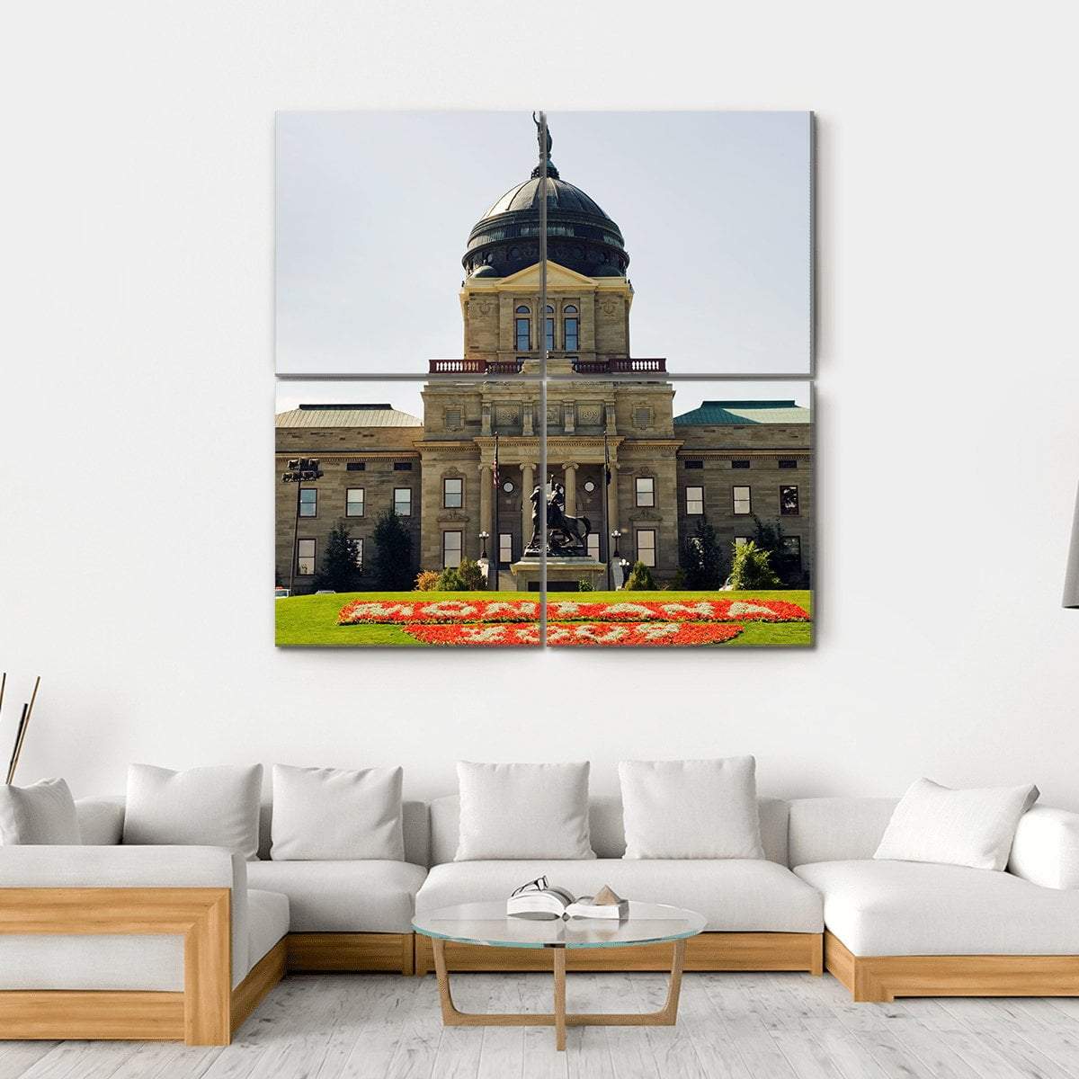 Montana State Capitol Canvas Wall Art-4 Square-Gallery Wrap-17" x 17"-Tiaracle