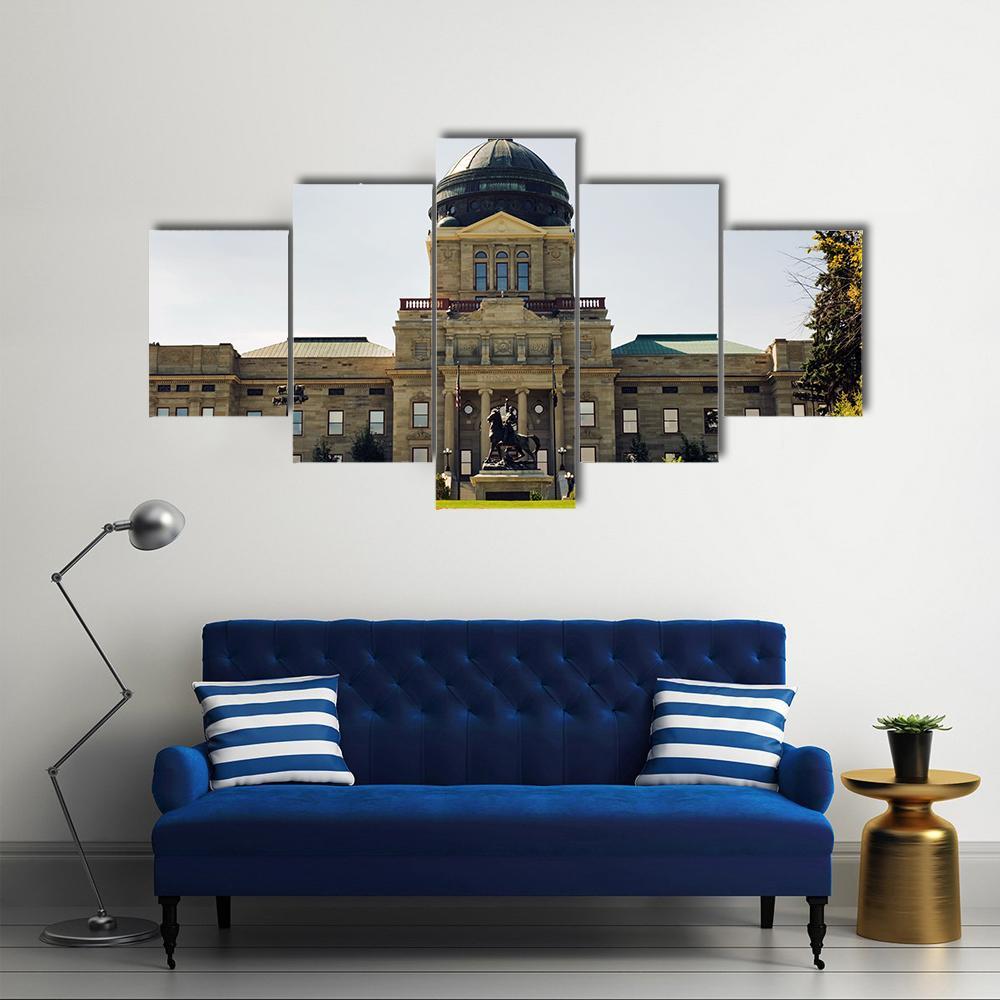 Montana State Capitol Canvas Wall Art-5 Star-Gallery Wrap-62" x 32"-Tiaracle