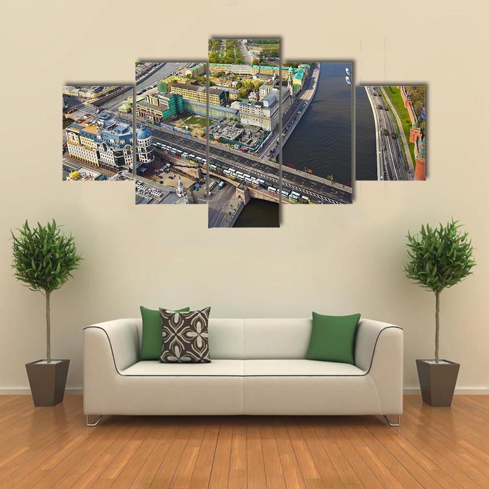 Moscow Aerial View Canvas Wall Art-1 Piece-Gallery Wrap-48" x 32"-Tiaracle