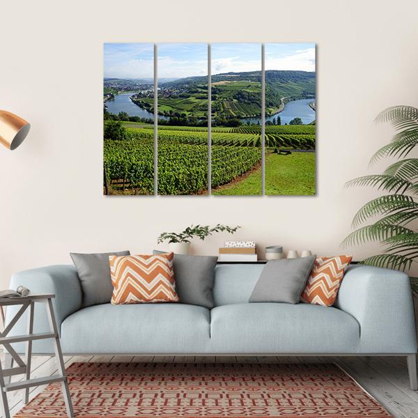 View Of Mosell Valley Canvas Wall Art-4 Horizontal-Gallery Wrap-34" x 24"-Tiaracle