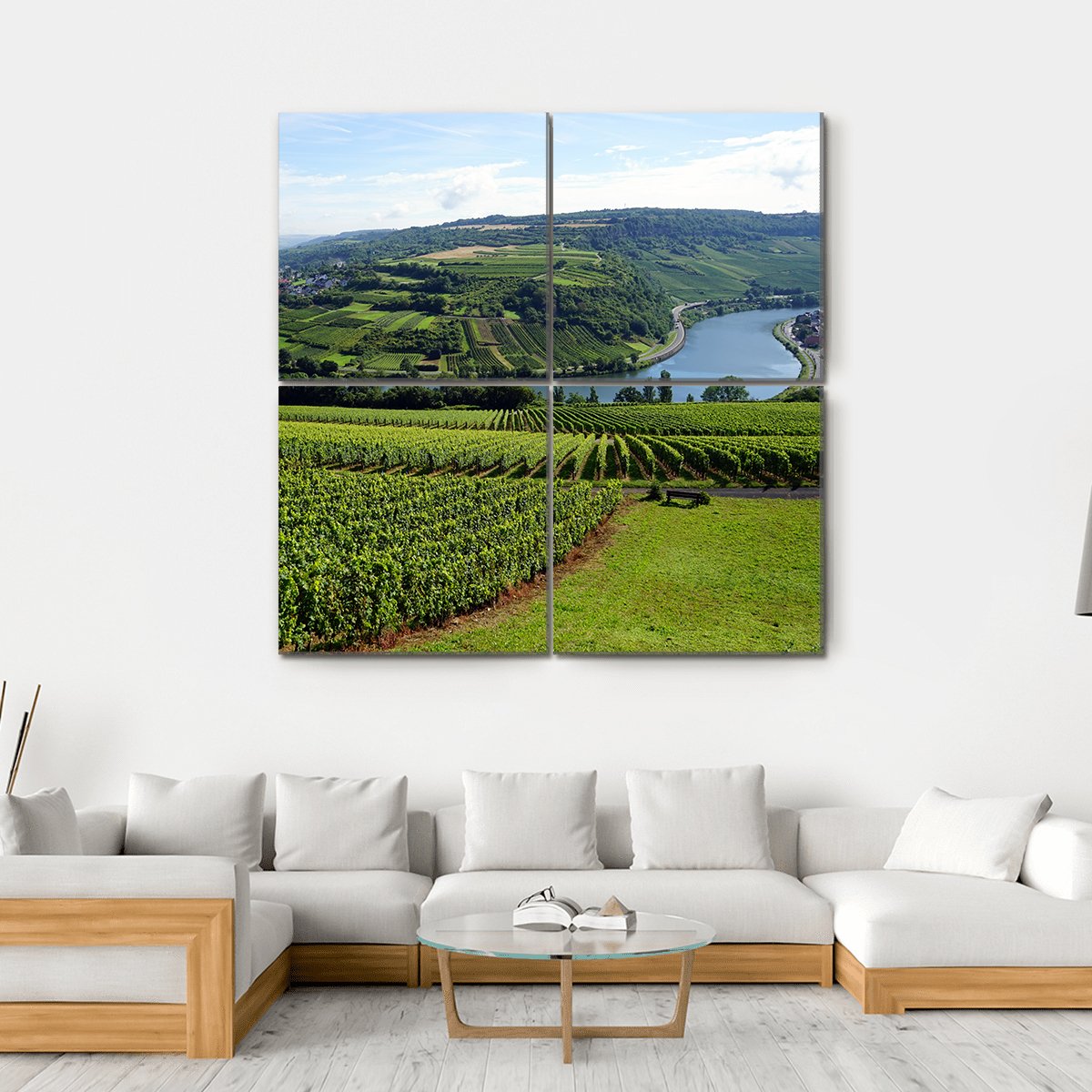 View Of Mosell Valley Canvas Wall Art-4 Square-Gallery Wrap-17" x 17"-Tiaracle