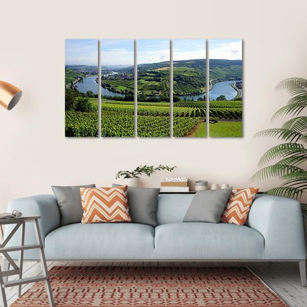 View Of Mosell Valley Canvas Wall Art-5 Horizontal-Gallery Wrap-22" x 12"-Tiaracle