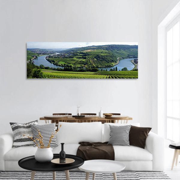 View Of Mosell Valley Panoramic Canvas Wall Art-1 Piece-36" x 12"-Tiaracle