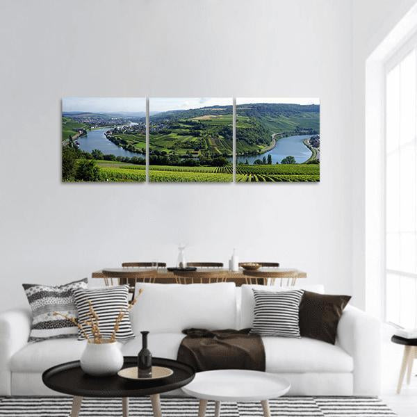 View Of Mosell Valley Panoramic Canvas Wall Art-3 Piece-25" x 08"-Tiaracle
