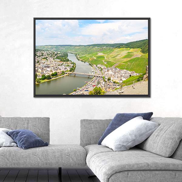 View Of Moselle Valley In Germany Panoramic Canvas Wall Art-1 Piece-36" x 12"-Tiaracle