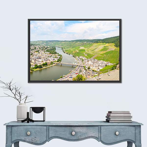 View Of Moselle Valley In Germany Panoramic Canvas Wall Art-1 Piece-36" x 12"-Tiaracle