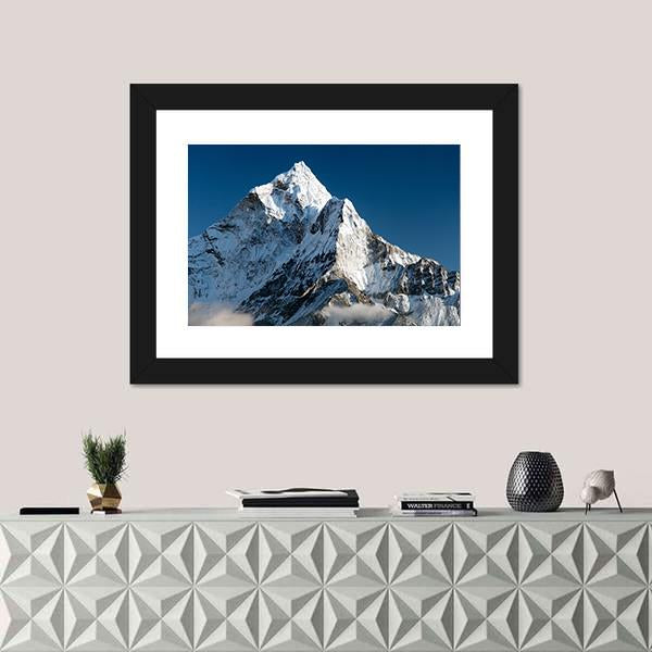 View Of Mount Ama Dablam Nepal Canvas Wall Art-1 Piece-Framed Print-20" x 16"-Tiaracle