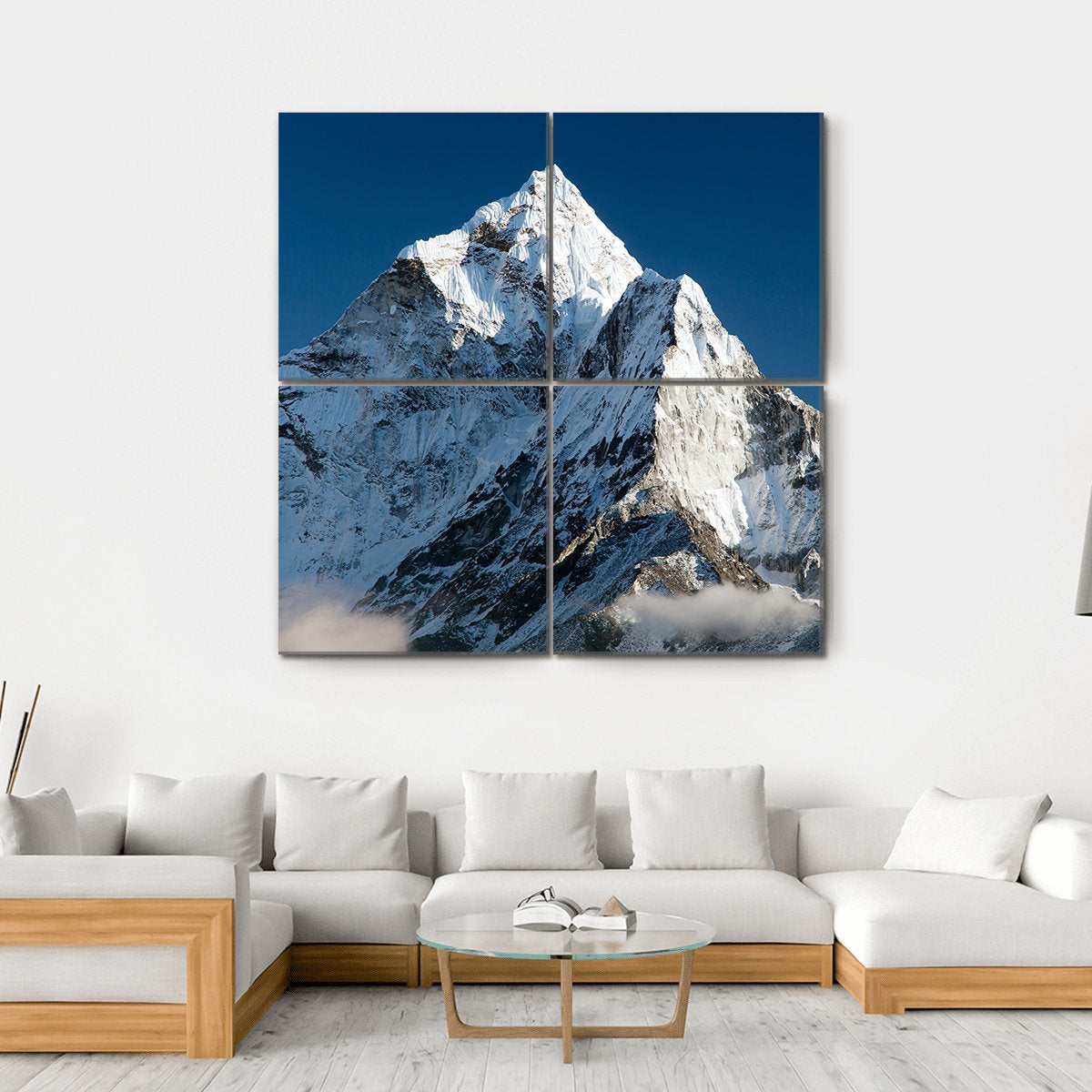 View Of Mount Ama Dablam Nepal Canvas Wall Art-4 Square-Gallery Wrap-17" x 17"-Tiaracle
