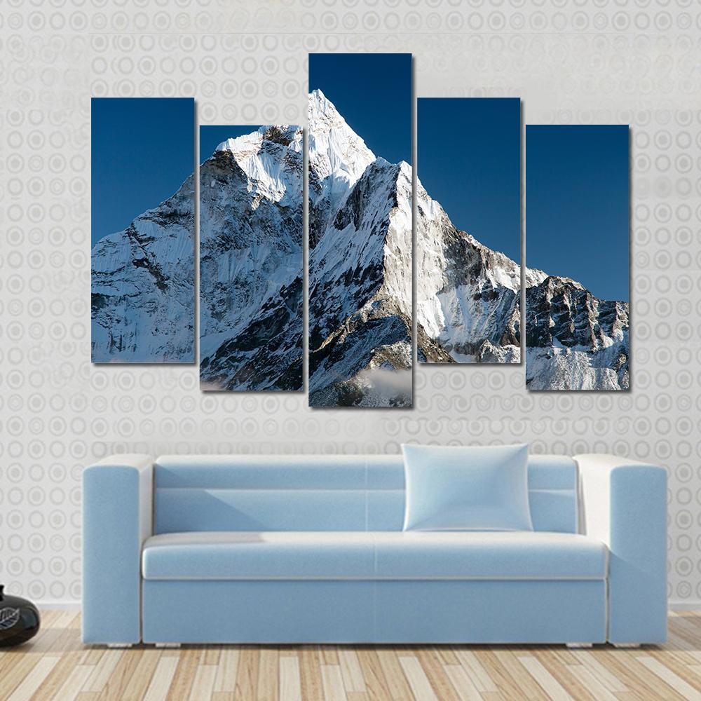 View Of Mount Ama Dablam Nepal Canvas Wall Art-5 Pop-Gallery Wrap-47" x 32"-Tiaracle