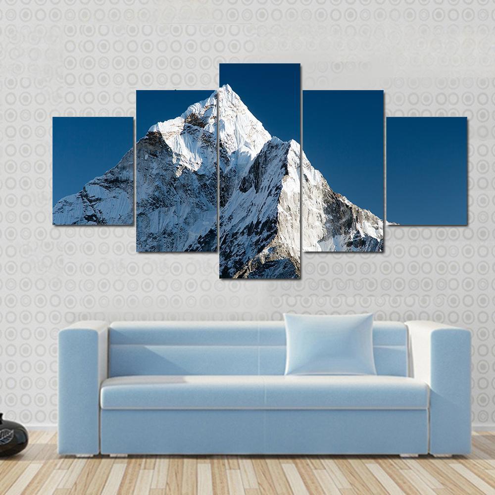 View Of Mount Ama Dablam Nepal Canvas Wall Art-5 Star-Gallery Wrap-62" x 32"-Tiaracle