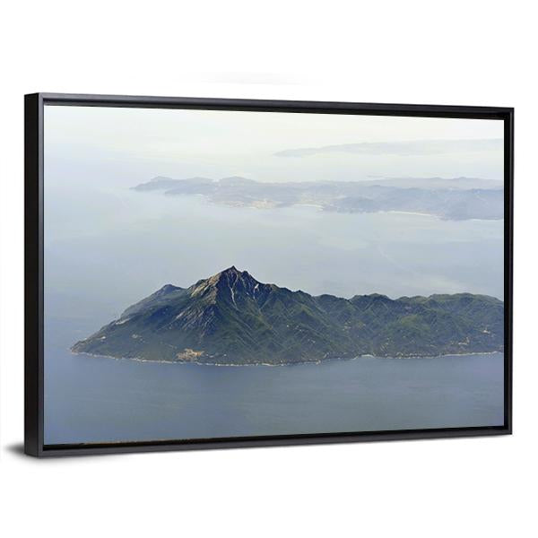 View Of Mount Athos Canvas Wall Art-3 Horizontal-Gallery Wrap-25" x 16"-Tiaracle