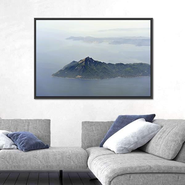 View Of Mount Athos Canvas Wall Art-3 Horizontal-Gallery Wrap-25" x 16"-Tiaracle
