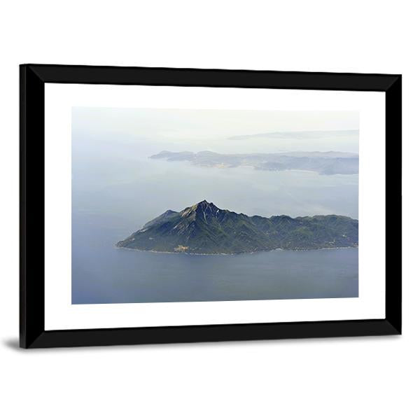 View Of Mount Athos Canvas Wall Art-3 Horizontal-Gallery Wrap-25" x 16"-Tiaracle