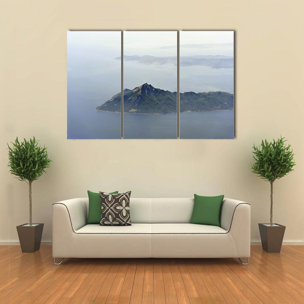 View Of Mount Athos Canvas Wall Art-3 Horizontal-Gallery Wrap-37" x 24"-Tiaracle