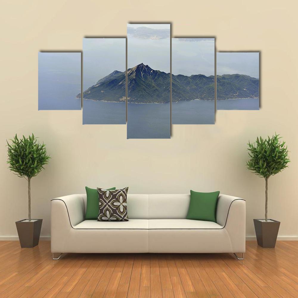 View Of Mount Athos Canvas Wall Art-5 Star-Gallery Wrap-62" x 32"-Tiaracle