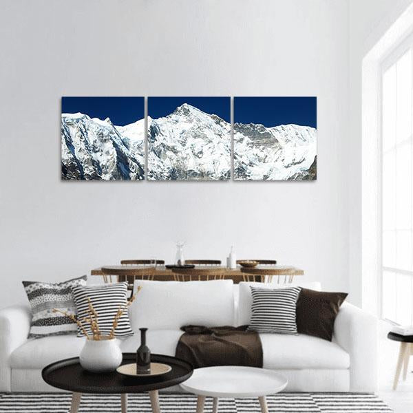 View Of Mount Cho Oyu In Khumbu Valley Panoramic Canvas Wall Art-1 Piece-36" x 12"-Tiaracle