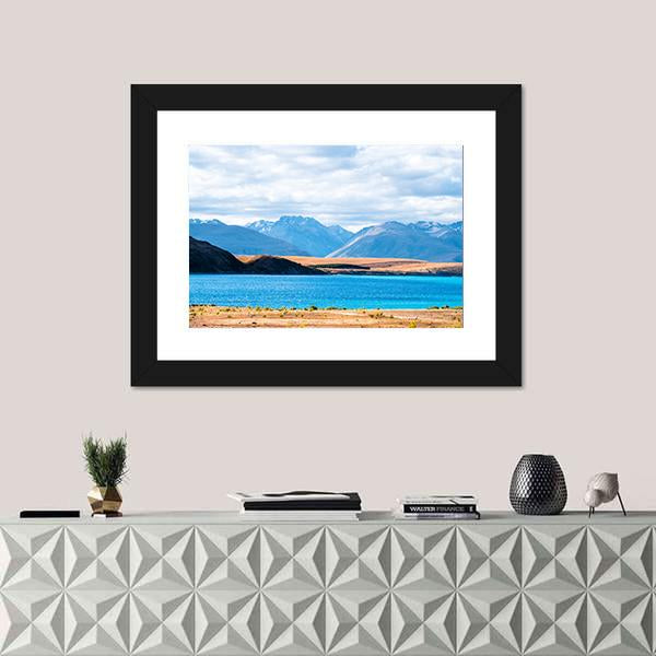 View Of Mount Cook Beside Lake Tekapo Canvas Wall Art-1 Piece-Framed Print-20" x 16"-Tiaracle