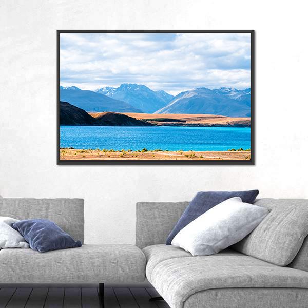 View Of Mount Cook Beside Lake Tekapo Canvas Wall Art-5 Horizontal-Gallery Wrap-22" x 12"-Tiaracle