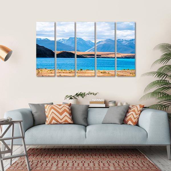View Of Mount Cook Beside Lake Tekapo Canvas Wall Art-5 Horizontal-Gallery Wrap-22" x 12"-Tiaracle