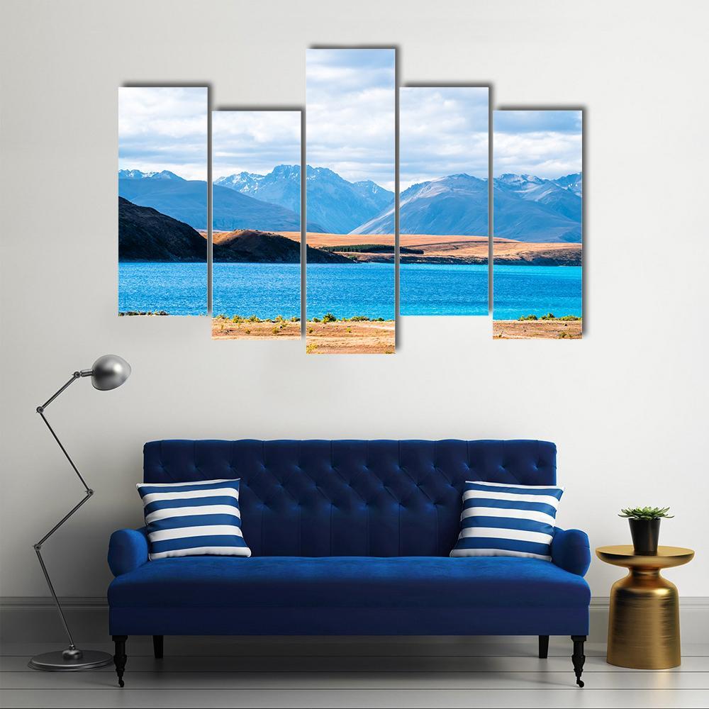 View Of Mount Cook Beside Lake Tekapo Canvas Wall Art-5 Pop-Gallery Wrap-47" x 32"-Tiaracle