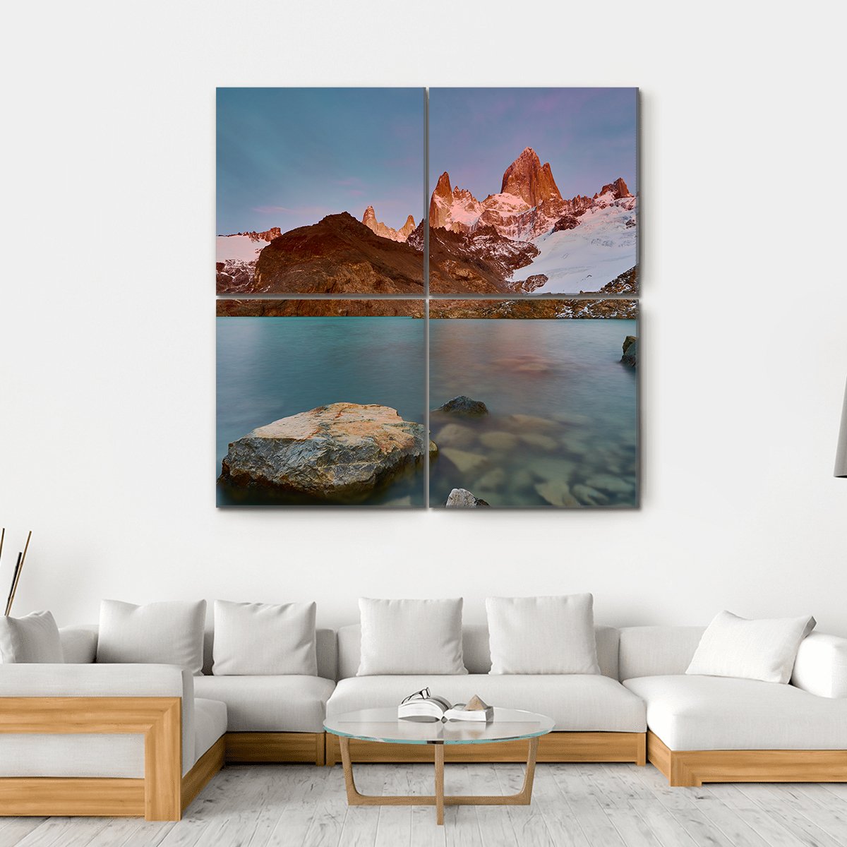 View Of Mount Fitzroy During Sunrise Canvas Wall Art-4 Square-Gallery Wrap-17" x 17"-Tiaracle