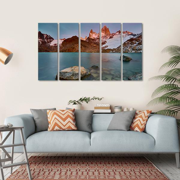 View Of Mount Fitzroy During Sunrise Canvas Wall Art-5 Horizontal-Gallery Wrap-22" x 12"-Tiaracle