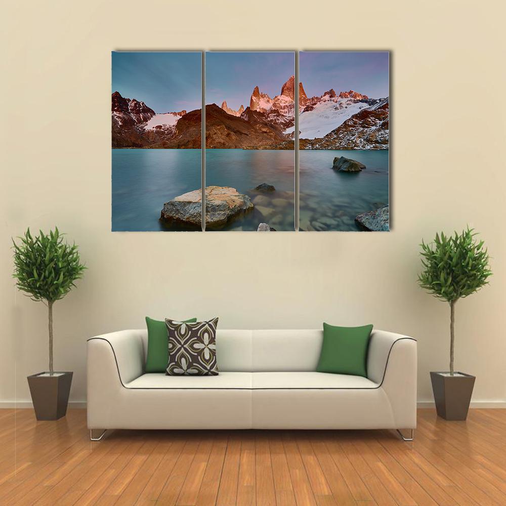 View Of Mount Fitzroy During Sunrise Canvas Wall Art-3 Horizontal-Gallery Wrap-37" x 24"-Tiaracle