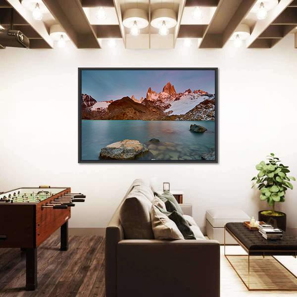 View Of Mount Fitzroy During Sunrise Panoramic Canvas Wall Art-1 Piece-36" x 12"-Tiaracle