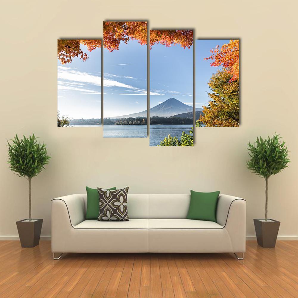 View Of Mount Fuji Canvas Wall Art-4 Pop-Gallery Wrap-50" x 32"-Tiaracle