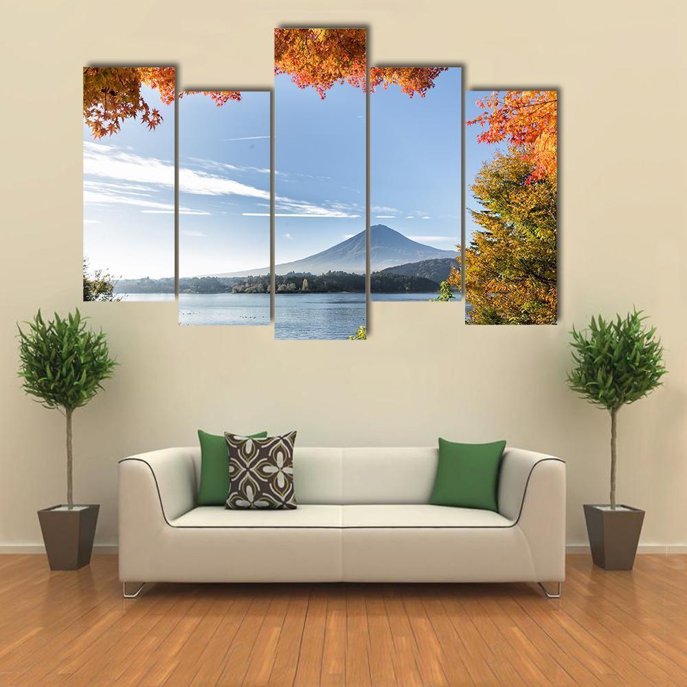 View Of Mount Fuji Canvas Wall Art-5 Pop-Gallery Wrap-47" x 32"-Tiaracle