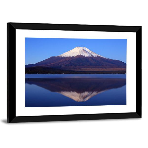 View Of Mount Fuji With Mirror Reflection In Lake Canvas Wall Art-3 Horizontal-Gallery Wrap-25" x 16"-Tiaracle
