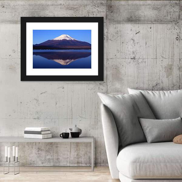 View Of Mount Fuji With Mirror Reflection In Lake Canvas Wall Art-5 Horizontal-Gallery Wrap-22" x 12"-Tiaracle