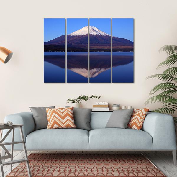 View Of Mount Fuji With Mirror Reflection In Lake Canvas Wall Art-4 Horizontal-Gallery Wrap-34" x 24"-Tiaracle