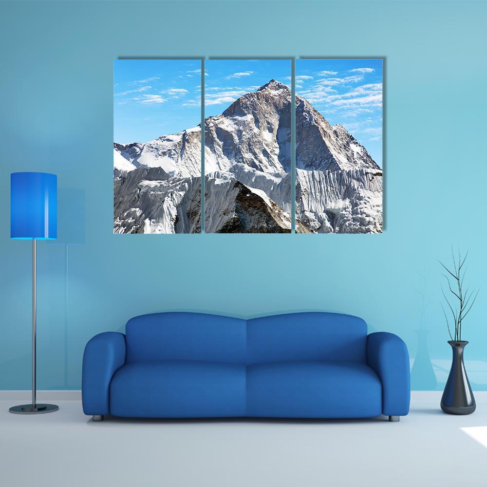 View Of Mount Makalu Canvas Wall Art-3 Horizontal-Gallery Wrap-37" x 24"-Tiaracle