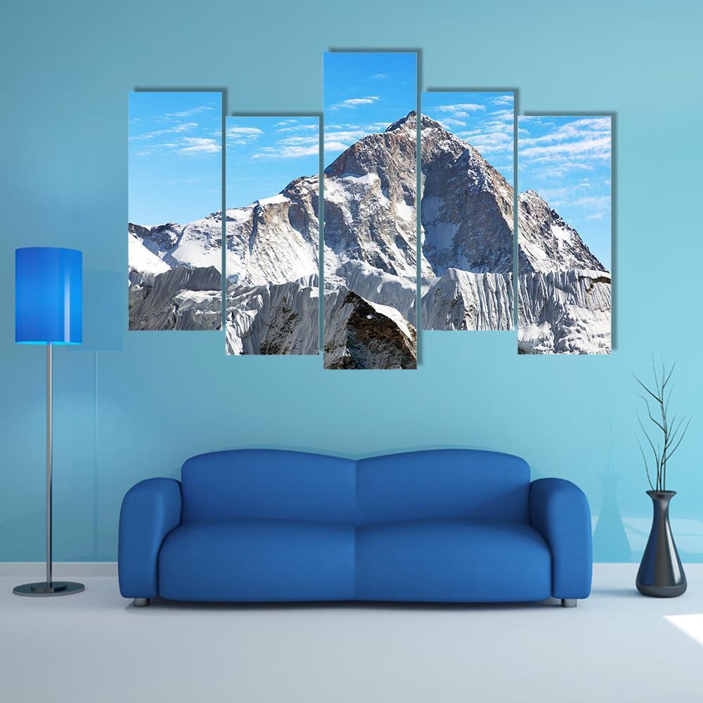 View Of Mount Makalu Canvas Wall Art-5 Pop-Gallery Wrap-47" x 32"-Tiaracle