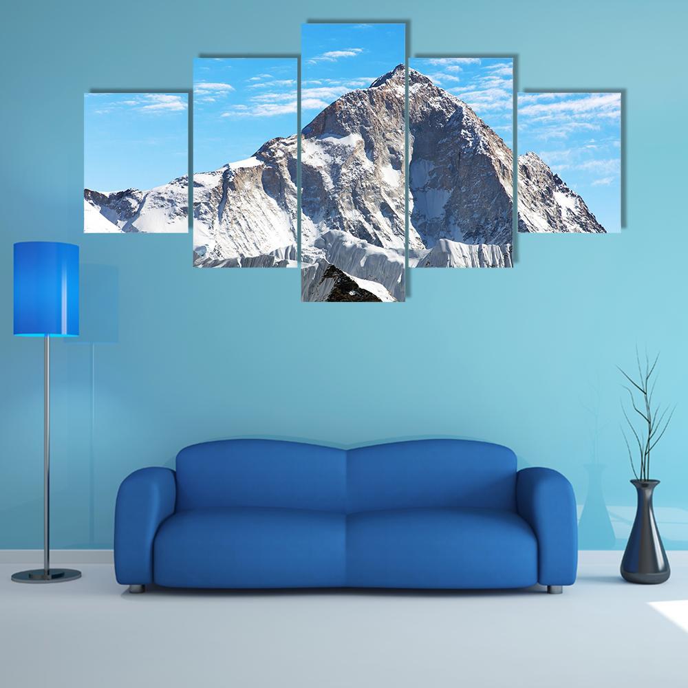 View Of Mount Makalu Canvas Wall Art-5 Star-Gallery Wrap-62" x 32"-Tiaracle