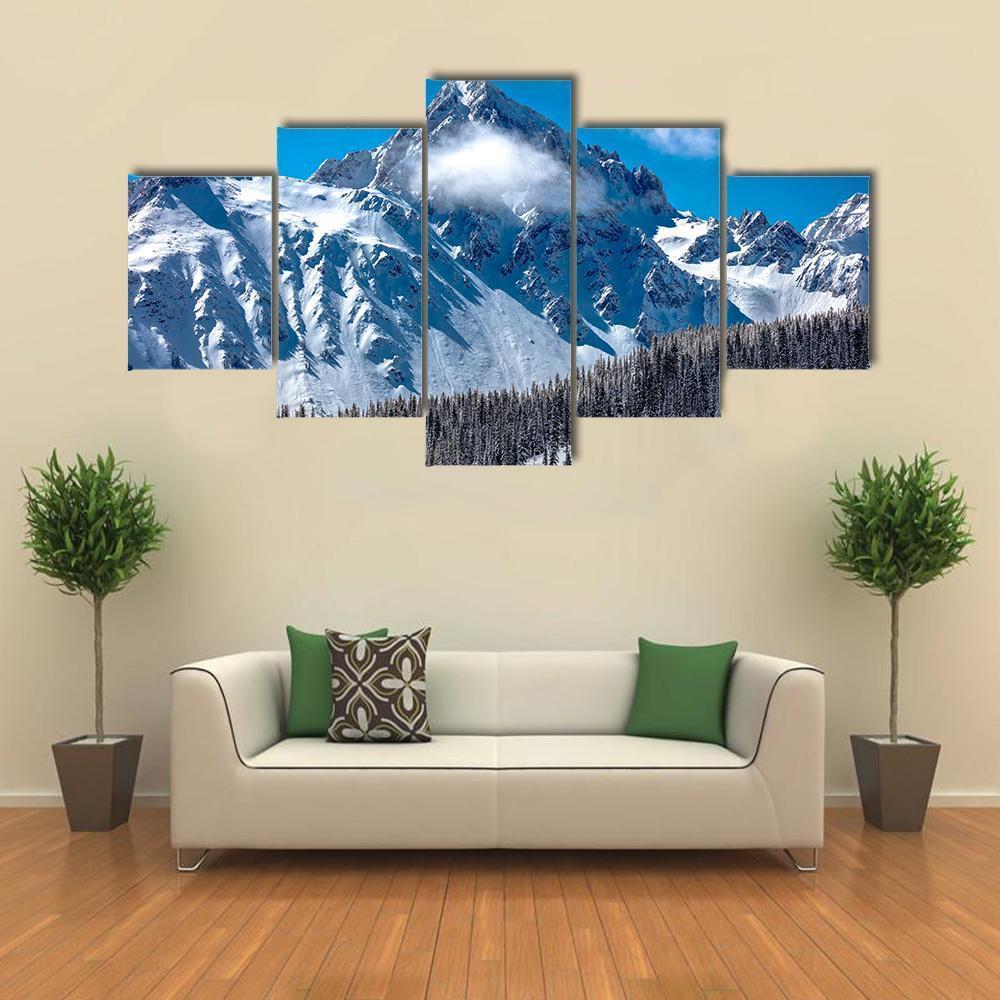 View Of Mount Sneffels Canvas Wall Art-5 Star-Gallery Wrap-62" x 32"-Tiaracle