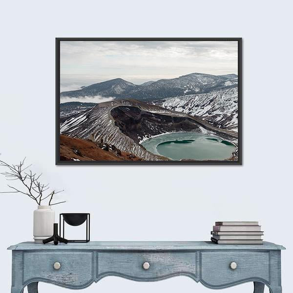 View Of Mount Zao Canvas Wall Art-1 Piece-Floating Frame-24" x 16"-Tiaracle