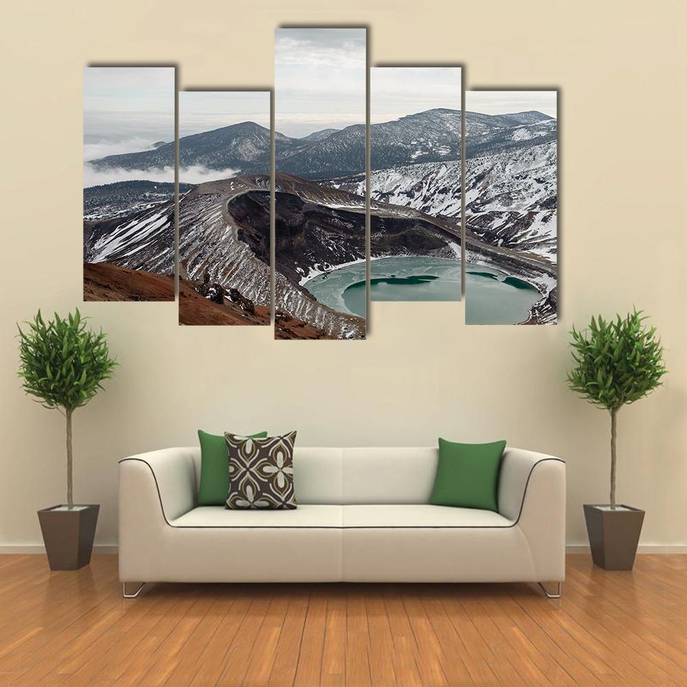 View Of Mount Zao Canvas Wall Art-5 Pop-Gallery Wrap-47" x 32"-Tiaracle