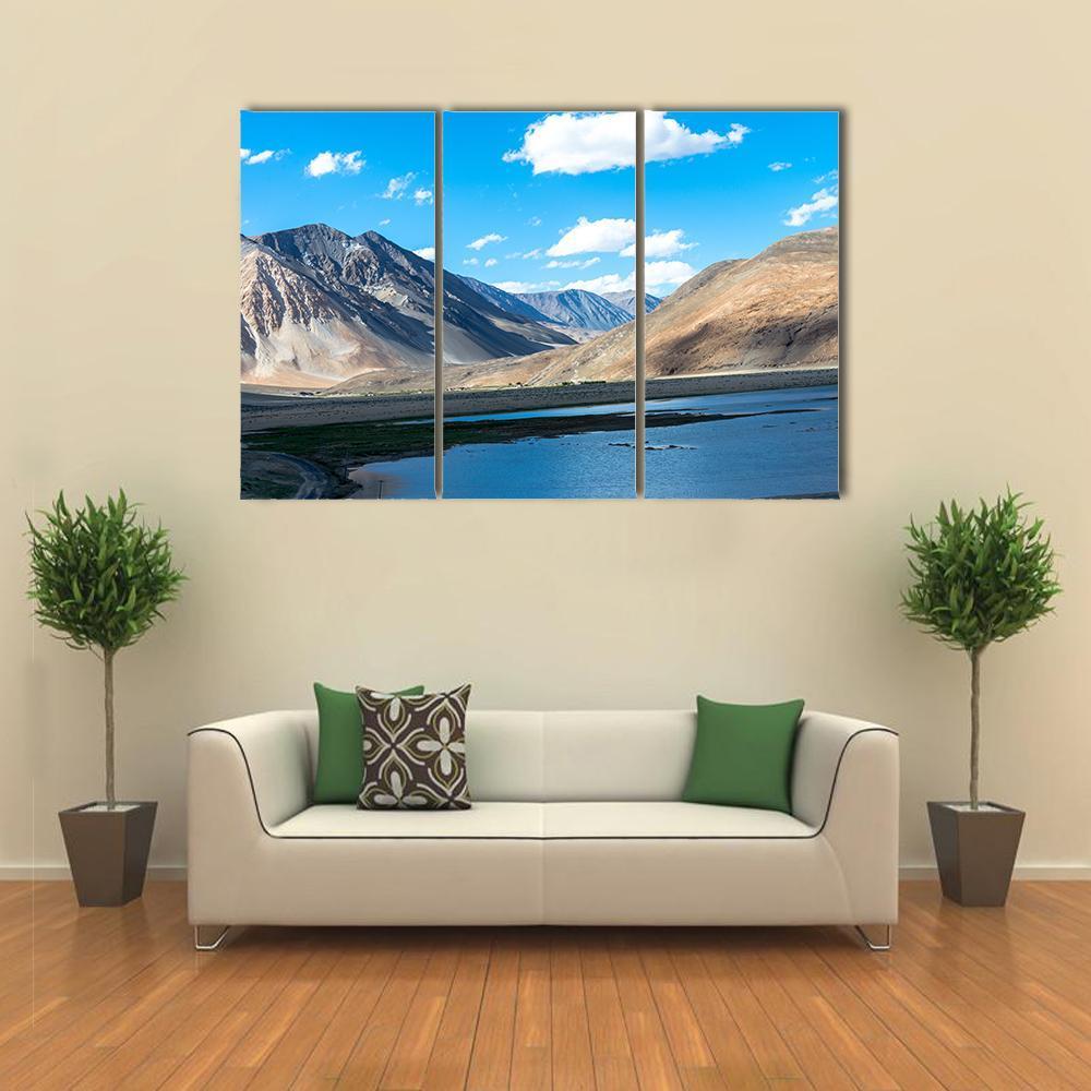 Mountain In Ladakh India Canvas Wall Art-3 Horizontal-Gallery Wrap-37" x 24"-Tiaracle