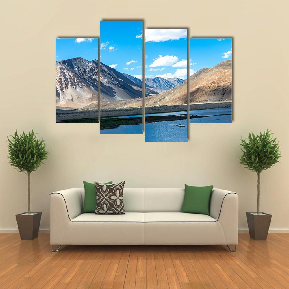Mountain In Ladakh India Canvas Wall Art-4 Pop-Gallery Wrap-50" x 32"-Tiaracle