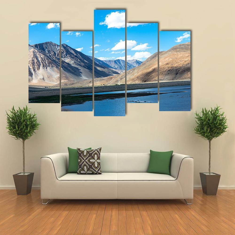 Mountain In Ladakh India Canvas Wall Art-5 Pop-Gallery Wrap-47" x 32"-Tiaracle